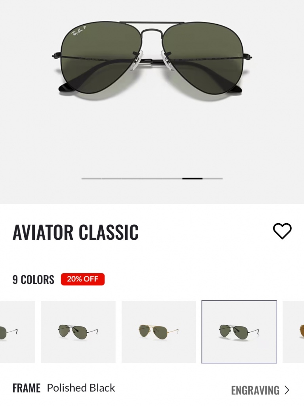 Large black polarized aviator Ray-Ban